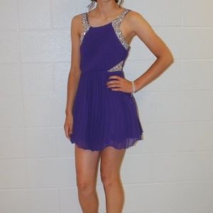 Short purple formal dress